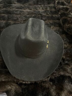 Genuine 100% Felt Fine Wool 3X Western Hat Black  Texas Hat Company 54 6 3/4